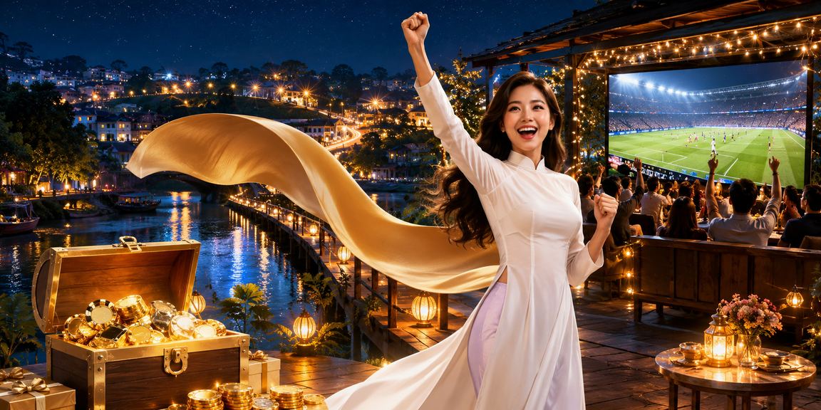 Người phụ nữ mặc áo dài trải nghiệm casino tại Đà Lạt trong không khí lễ hội