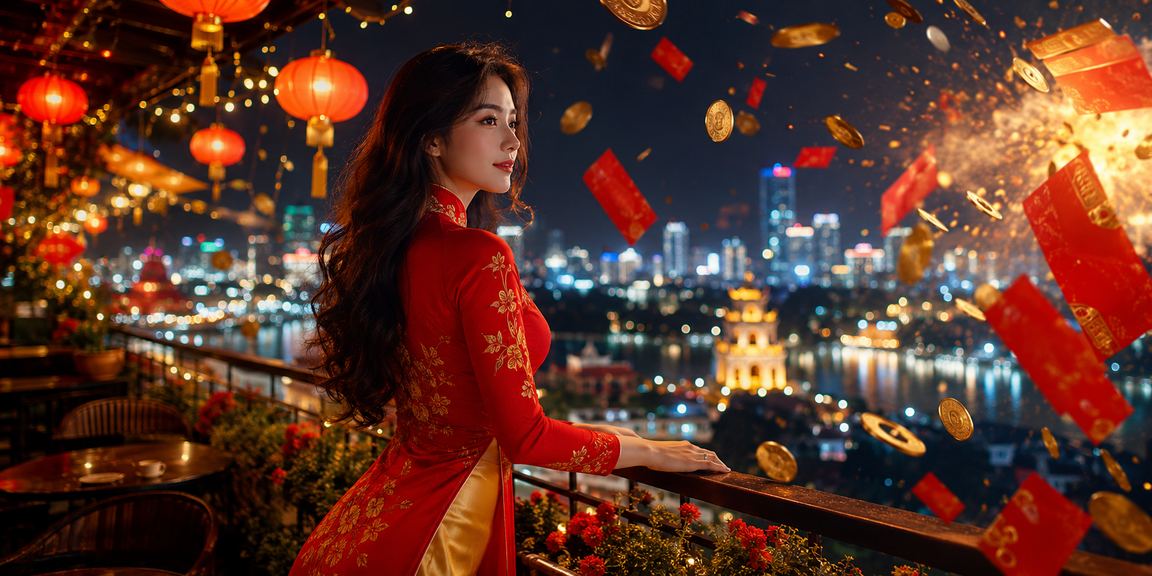 Phong bì đỏ may mắn và phần thưởng bonus với trang phục áo dài tại Hà Nội