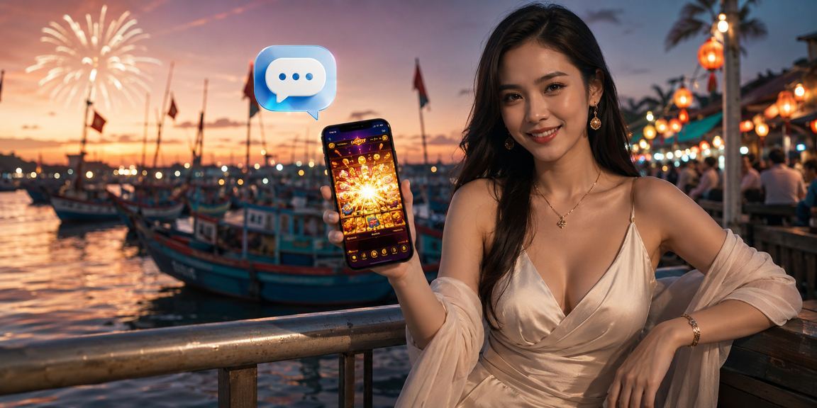 Màn hình slot game tại bãi biển Mũi Né – giải trí trên di động